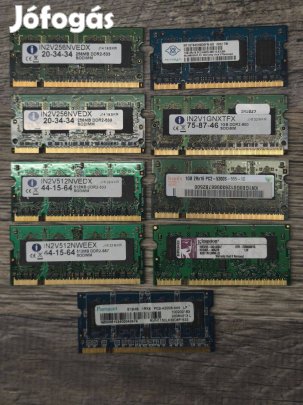 Tesztelt laptop DDR2 ramok 256Mb - 1Gb
