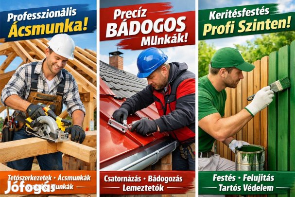 Tetőfedő Bádogos Kőműves Festő munkák