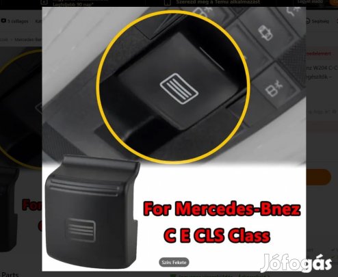 Tetőnyitó gomb 212-204-218-207 fekete A2129064601 9051 eladó