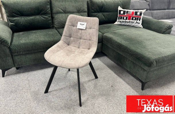 Texas retro grey étkezőszék fekete lábakkal 140 kg teherbírással