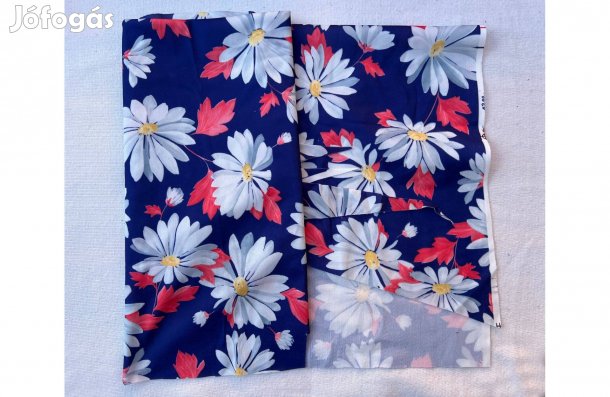 Textil - méteráru (dzsörzé) kék, mintás