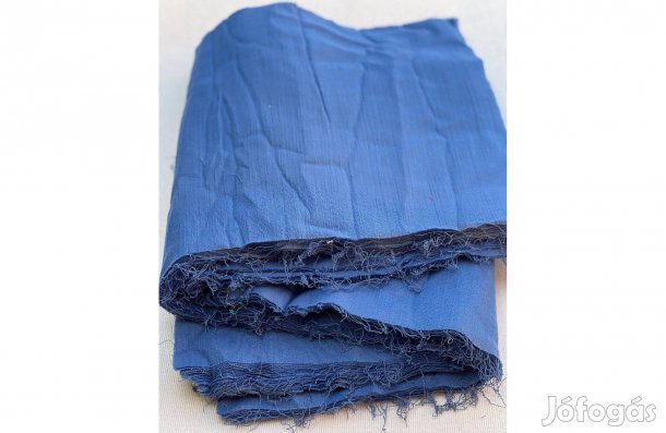 Textil - méteráru (gyűrt géz) középkék