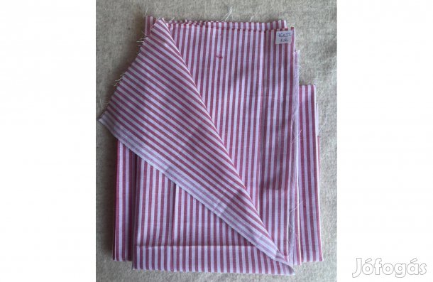 Textil - méteráru (krisztina) piros, fehér csíkos több db