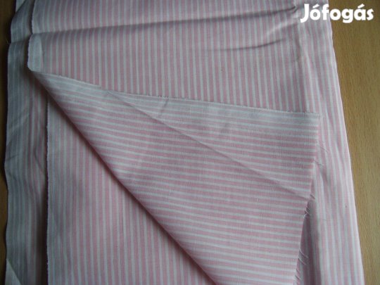 Textil - méteráru (krisztina) rózsaszín, fehér csíkos