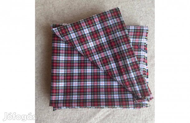 Textil - méteráru (pamut flanelszerű) piros kockás