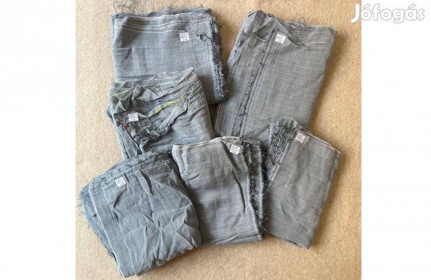 Textil - méteráru (vékony, blúz) szürke csíkos