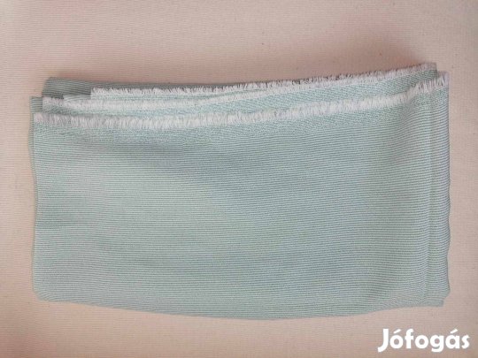 Textil - méteráru (vékony, selyem) zöld, fehér csíkos