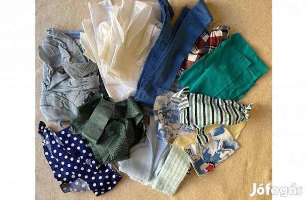 Textil, méteráru kékes tavaszi, díszítéshez 13.csomag