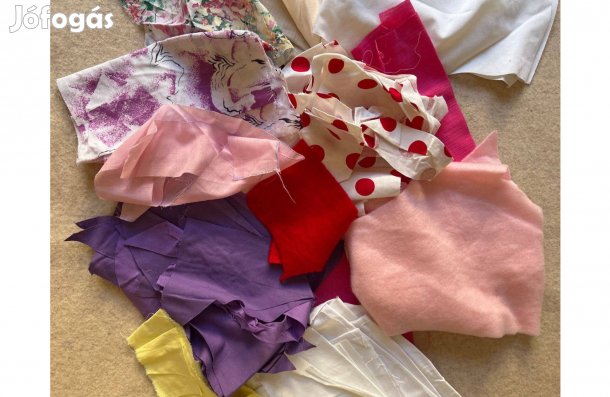 Textil, méteráru rózsaszínes tavaszi, díszítéshez 14. csomag