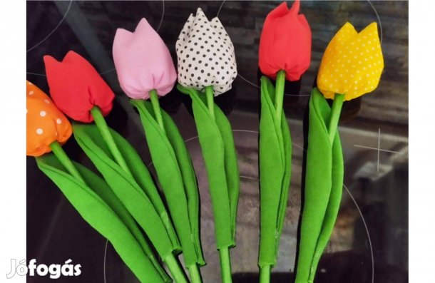 Textil tulipánok 6 db egyben eladó!