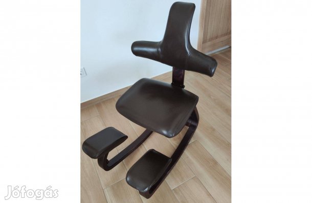 Thatsit balans szék, barna bőr huzattal