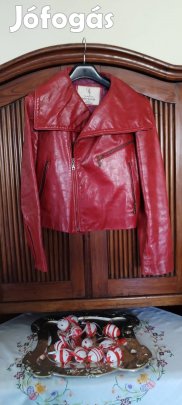 The Bespoke női bőrkabát, M, bordó