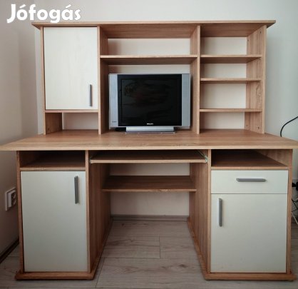 Thema 2 Íróasztal polcos féláron ajtós újszerű 