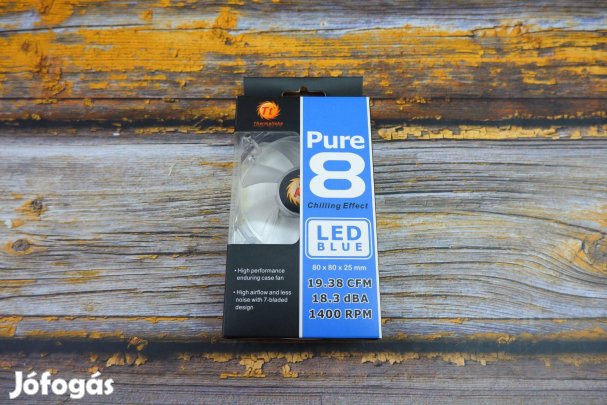 Thermaltake Pure 8cm számítógép ház hűtőventillátor Kék Új!