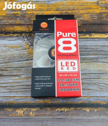 Thermaltake Pure 8cm számítógép ház hűtőventillátor Piros Új!