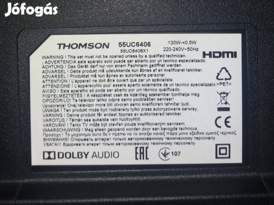 Thomson 55" 55UC6406 LED LCD 4K tv tápegység alkatrésznek