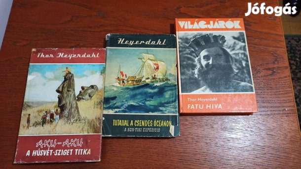Thor Heyerdahl utikönyv csomag / 3 db könyv