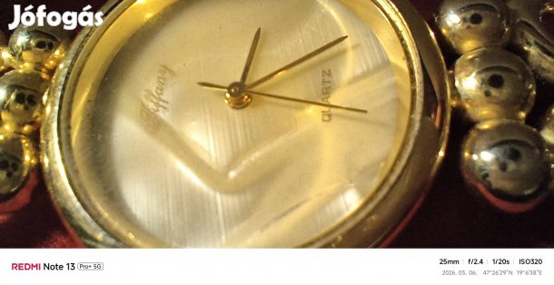 Tiffany Swiss movt , női,gyöngyház /arany dobozában. Utánvét