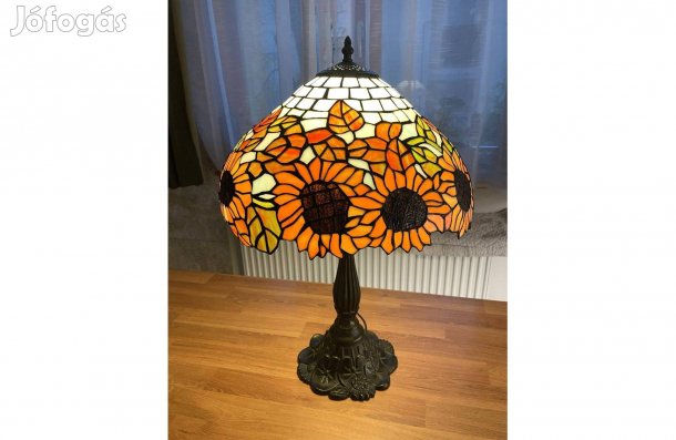 Tiffany asztali lámpa napraforgó mintás nagyméretű lámpa 60 cm magas