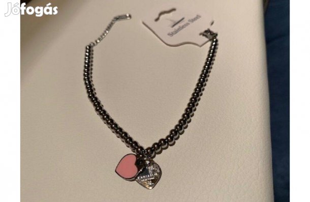 Tiffany jellegű ezüst színű karkötő medállal új