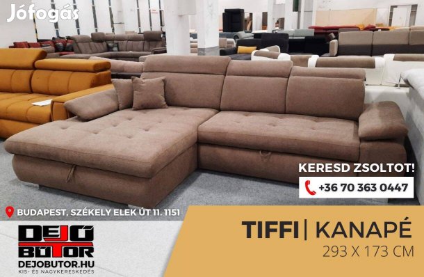 Tiffi kanapé ülőgarnitúra 293x170 cm ágyazható barna sarok