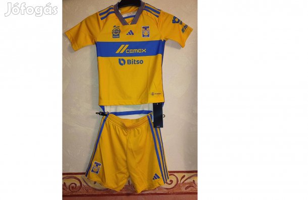 Tigres de la Uanl eredeti adidas sárga kék gyerek mez szett (116)