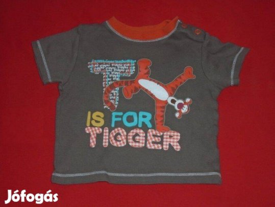 Tigris mintás (Micimackó) George póló 3-6 hó (méret 68) barna színű