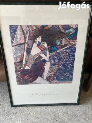 Ting Shao Kuang dekorációs nyomat kerettel