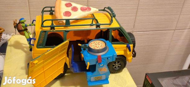 Tini Ninja Teknőcök Járgány (Szép nagy méretű)+Leonardo figura Eredeti