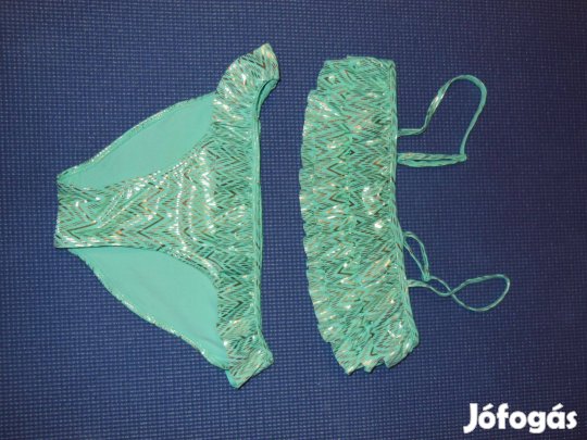 Tini, fodros, zöld lányka bikini, fürdőruha. 158/164