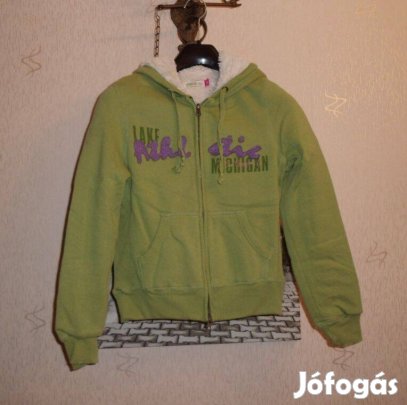 Tini zöld bárány béléses kapucnis dzseki