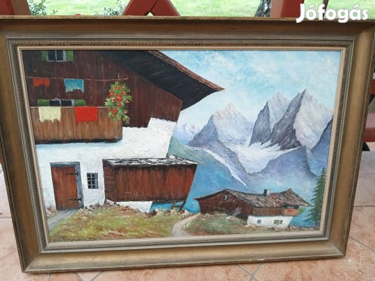 Tiroli tájkép olajfestmény