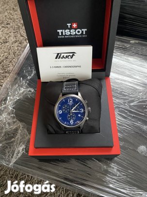 Tissot XL T-Sport Chronograph kék számlapos Bőr Szíjas Óra 