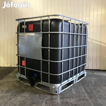 Tiszta mosott 1000 literes fekete IBC tartály