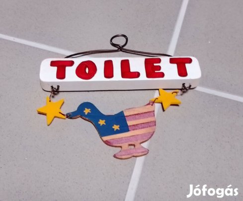 Toalet feliratos country stílusú felakasztható dísz