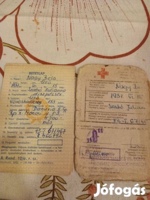 Több db régi autós betétlap és Vöröskeresztes Igazoló lap 4db egybe