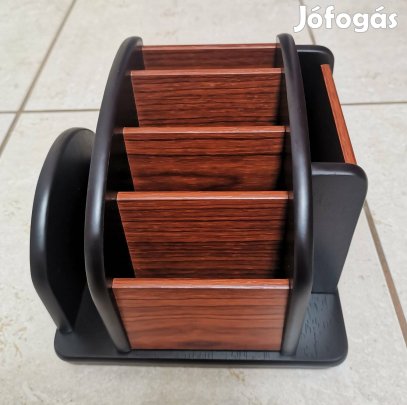 Többfunkciós, forgatható, elegáns fa íróasztali rendszerező Új