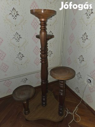 Többszintes fa virágtartó eladó, retro, koloniál