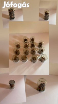 Tobozos díszek esküvői dísz dekoráció asztali dekoráció ezüst A