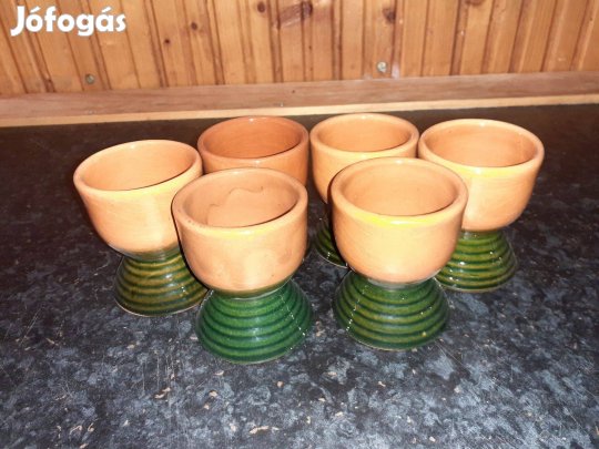 Tófej kerámia pálinkás készlet hibátlan