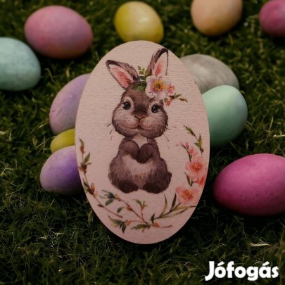 Tojás alakú nyuszis hűtőmágnes