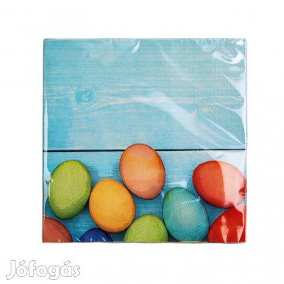Tojás és virág mintás Húsvéti szalvéta - 33 x 33 cm - 3 rétegű - 80 db
