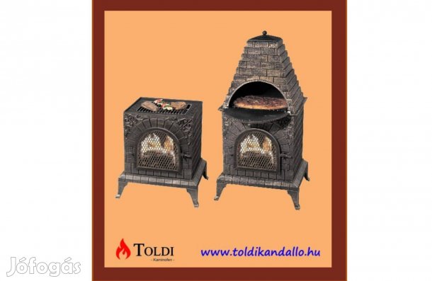 Toldi hordozható öntvény, pizzasütő - kemence, 2 év garanciával