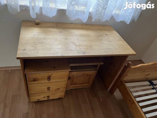 Tölgyfa íróasztal iratrendező szekrénnyel