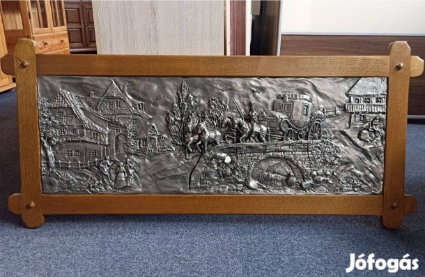 Tölgyfa keretes ón dombormű eladó