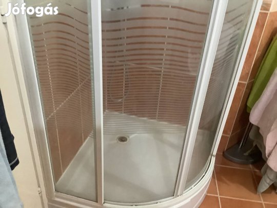 Tolóajtós zuhanykabin 80 x 80-as tálcával eladó