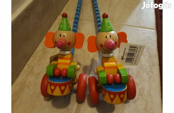 Tologatós fajátékok, Új, elefántos, bohócos"Fakopáncs", 2800 Ft /darab