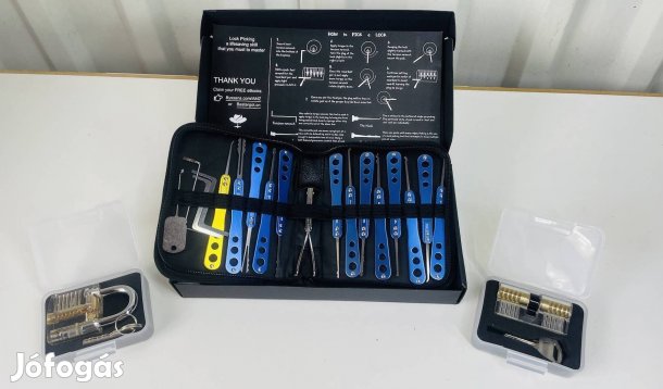 Tolvajkulcs készlet + Gyakorló Zár + Lakat Lockpick Zárnyitó Szett