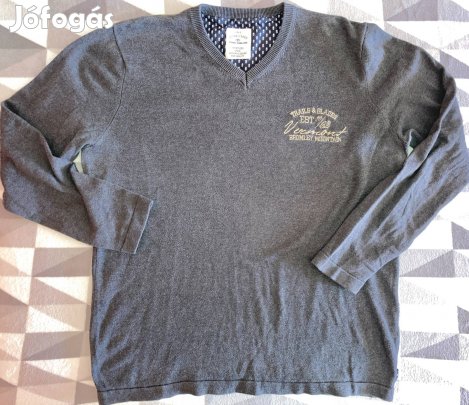 Tom Tailor L-es v-nyakú vékonyabb pamut ffi pulóver 