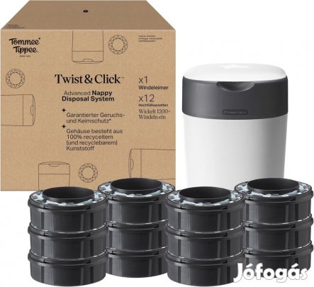 Tommee Tippee Twist&Click pelenkatartó 12 db utántöltővel, OUTLET ter